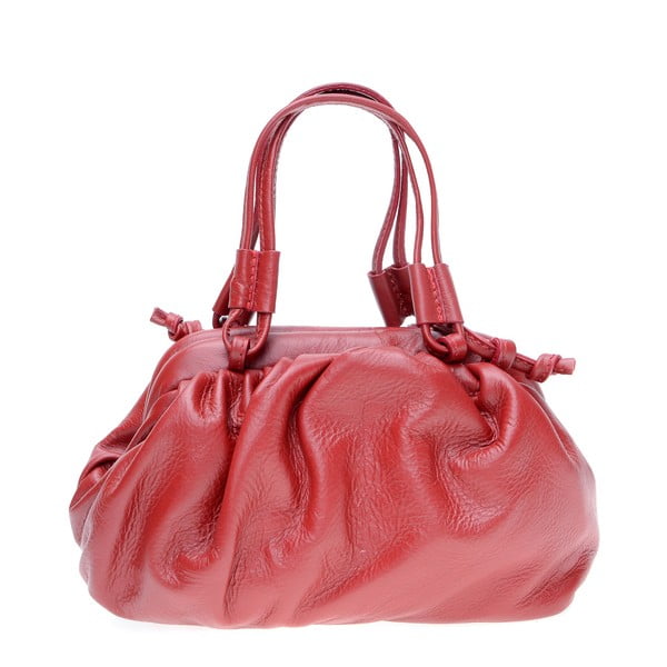 Червена кожена чанта за рамо - Isabella Rhea