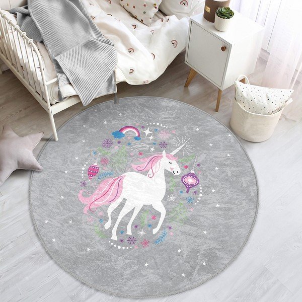 Сив детски килим ø 120 cm Comfort - Mila Home-image-1