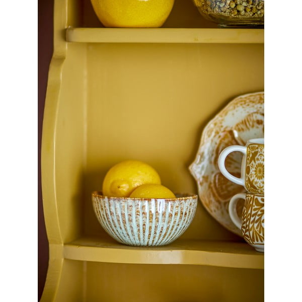 Синя/бежова глинена купичка за сервиране/за плодове 200 ml Fleur – Bloomingville-image-1