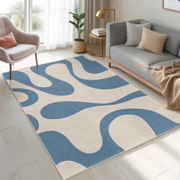 Синя пътека подходяща за пране 60x230 cm Blue Latte – Mila Home-image-2