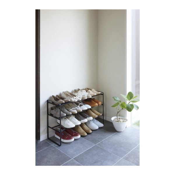 Черен регулируем рафт за обувки с 3 нива Maebashi - YAMAZAKI-image-2