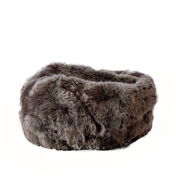Сива чанта за диван от овча кожа , ⌀ 110 cm - Native Natural