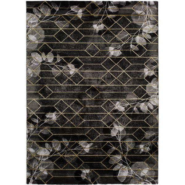Черен килим Поет, 140 x 200 cm - Universal