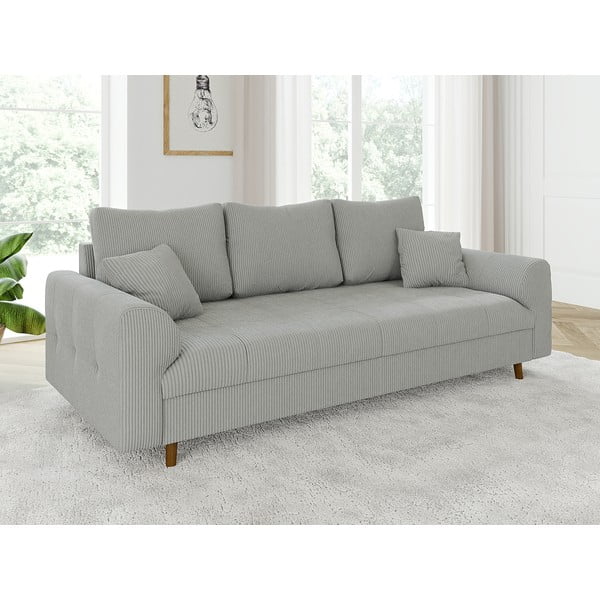 Светлосив диван от рипсено кадифе 210 cm Ariella – Ropez-image-3