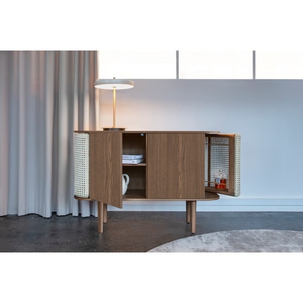 Нисък скрин с дъбов декор в кафяво-натурален цвят 109x75 cm Treasures - UMAGE-image-1