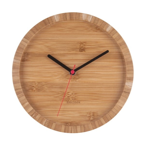 Кафяв бамбуков стенен часовник , ⌀ 26 cm Tom - Karlsson