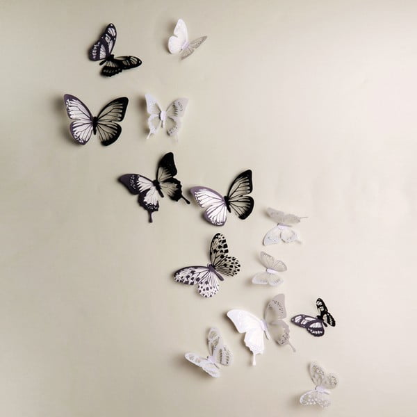 Комплект от 18 самозалепващи се 3D стикери Пеперуди Chic - Ambiance