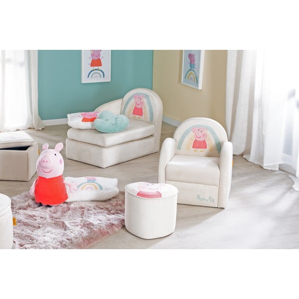 Бял кадифен детски стол Peppa Pig – Roba-image-1