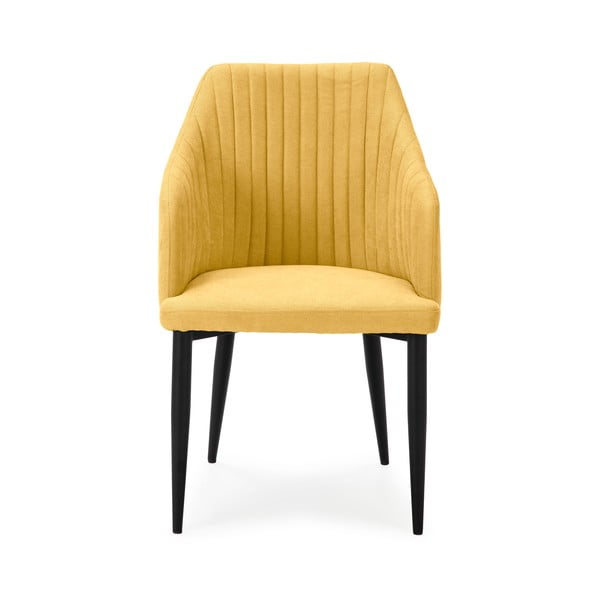 Жълти тапицирани трапезни столове в комплект 2 бр. Nadi – Marckeric-image-2
