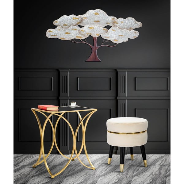 Табуретка от кремаво кадифе Paris - Mauro Ferretti-image-1