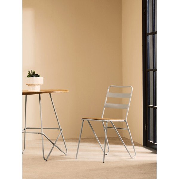 Сив/в естествен цвят трапезен стол от масивен бряст District – Premier Housewares-image-3