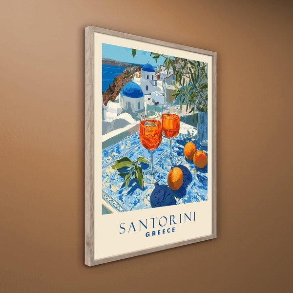 Печатна картина с включена рамка 50x70 cm Santorini – Styler-image-3