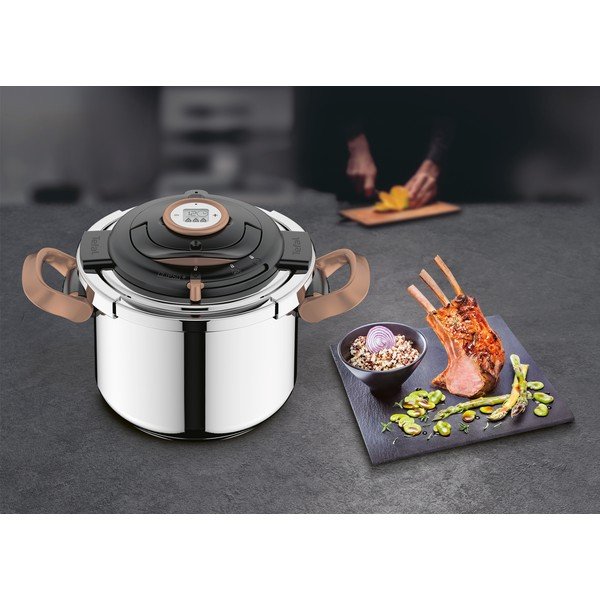 Тенджера под налягане от неръждаема стомана 6 л Clipso+ Precision - Tefal-image-1