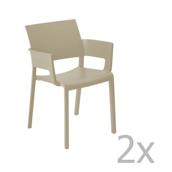 Комплект от 2 пясъчнокафяви градински стола Fiona - Resol
