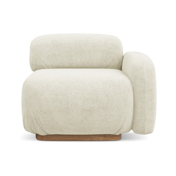 Кремав модул за диван от букле (десен ъгъл) Ailani – Makamii