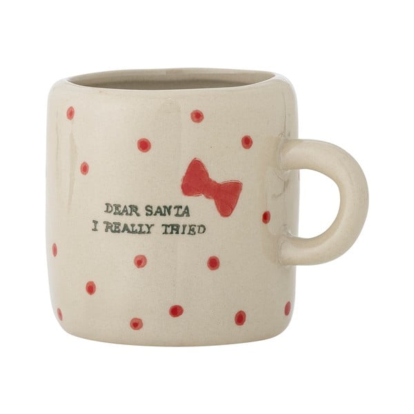 Бежова глинена чаша с коледен мотив 250 ml Christy – Bloomingville