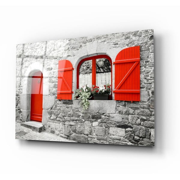 Стъклопис Червена врата и прозорец - Insigne