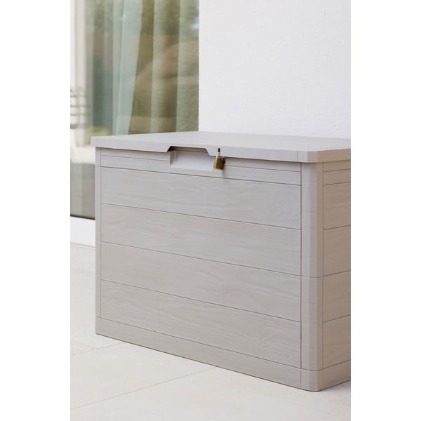 Светлосива пластмасова градинска кутия за съхранение Woodys – Toomax-image-3