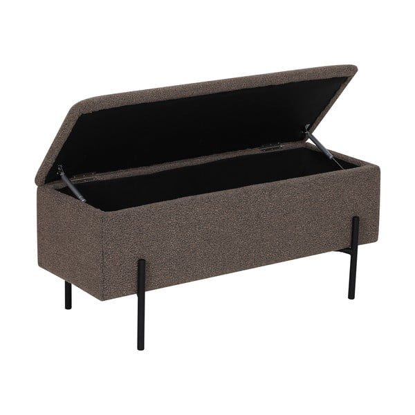 Кафява пейка от прежда с примки от букле Watford – House Nordic-image-4