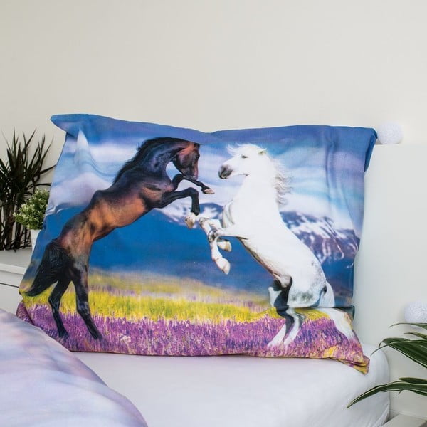 Единично  памучно детско спално бельо 140x200 cm Horse "Meadow" – Jerry Fabrics-image-3