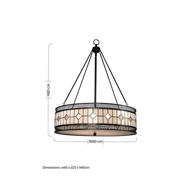Метално висящо осветително тяло със стъклен абажур ø 60 cm Waldorf – Premier Housewares-image-4