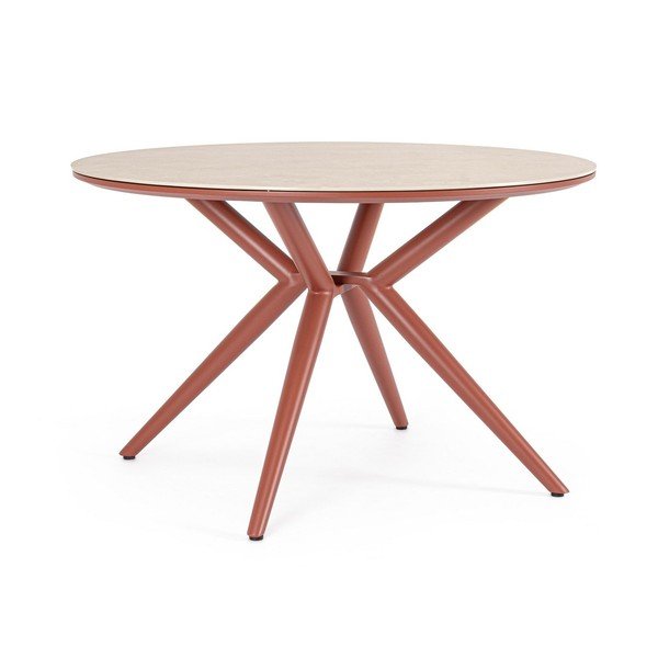 Кръгла градинска маса за хранене с скаменен плот за маса ø 120 cm Cabas – Bizzotto