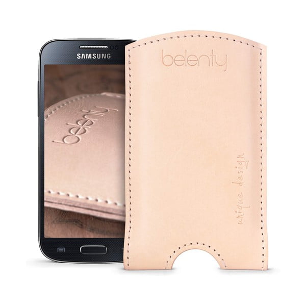 Kožený obal na Samsung Galaxy S4 mini Cream