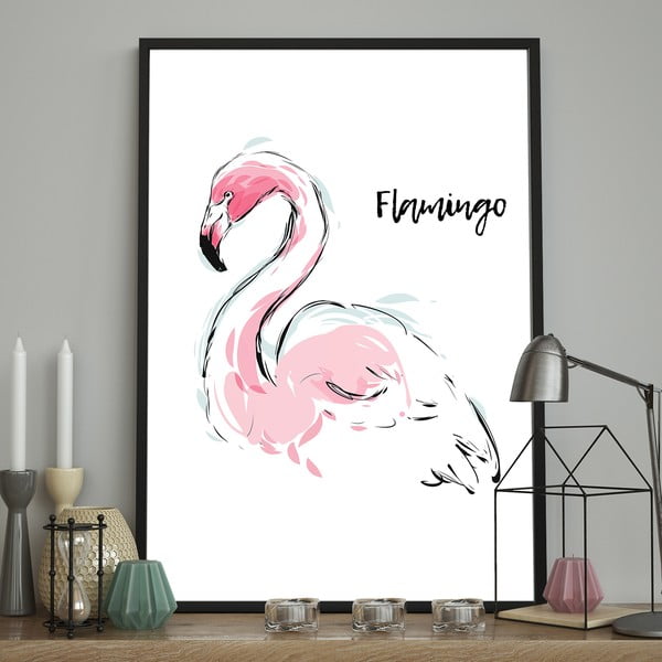 Плакат Акварел, 100 x 70 cm Flamingo - DecoKing