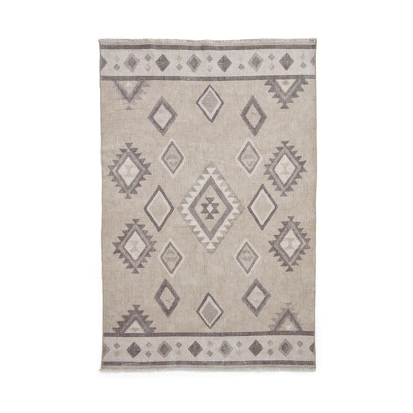 Бежов килим със смес от памук подходящ за пране 122x170 cm Whisper – Think Rugs