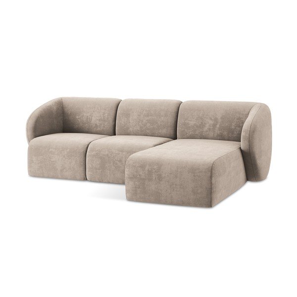 Светлокафяв шенилов ъглов диван (десен ъгъл) Lani – Makamii-image-4