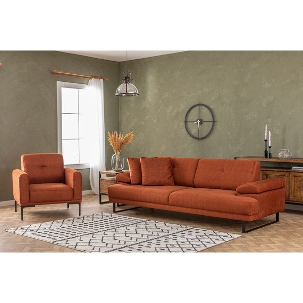 Оранжев разтегателен диван 239 cm Mustang - Balcab Home-image-2