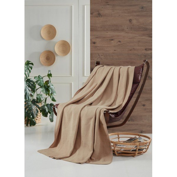 Бежово одеяло от флийс 130x170 cm Brighton – Mijolnir-image-1