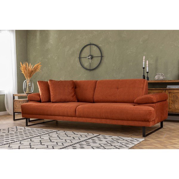 Оранжев разтегателен диван 239 cm Mustang - Balcab Home-image-4