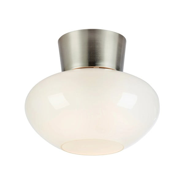 Бяло/сребристо осветително тяло за таван със стъклен абажур Malaga – Markslöjd