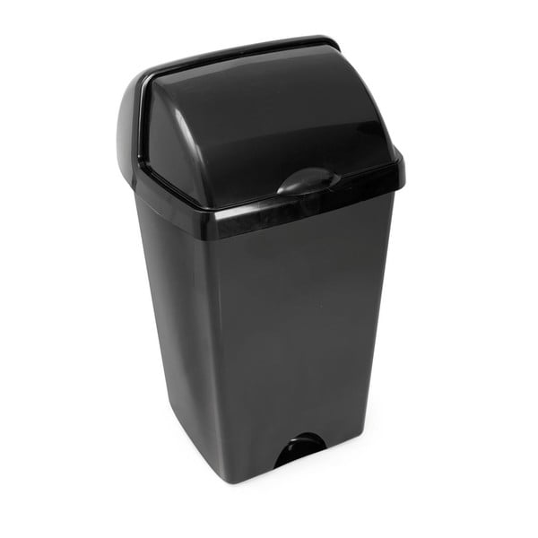 Черна кофа за боклук с прибиращ се капак , 38 x 34 x 68 cm - Addis