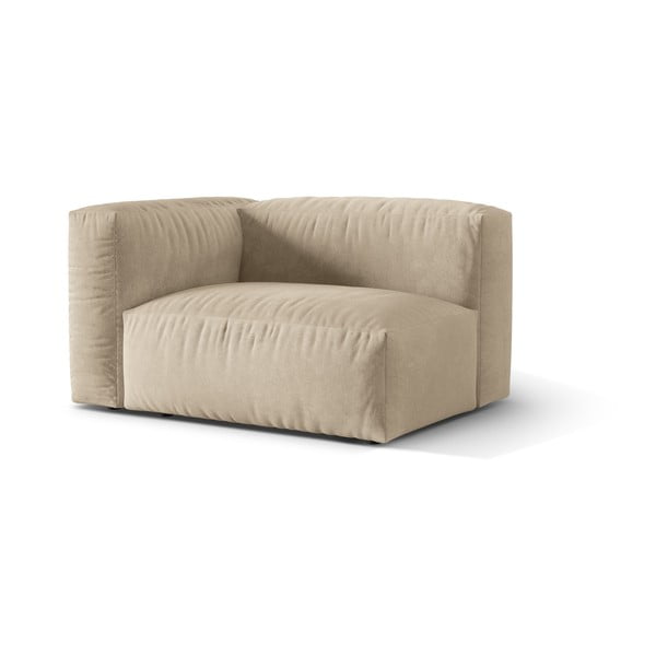 Бежов кадифен модул за диван (ляв ъгъл) Martina – Micadoni -image-1