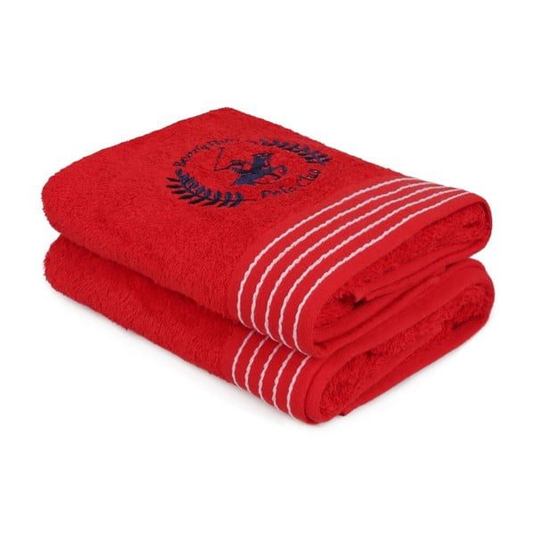 Комплект от две червени кърпи Коне, 140 x 70 cm - Beverly Hills Polo Club