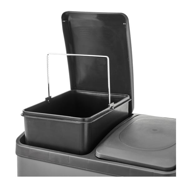 Кошче от неръждаема стомана с педали за сортирани отпадъци 40 л Litros - Casa Selección-image-3