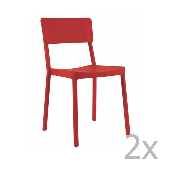 Комплект от 2 червени градински стола Lisboa - Resol