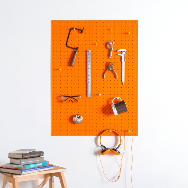 Multifunkční nástěnka Pegboard 61x81 cm, oranžová