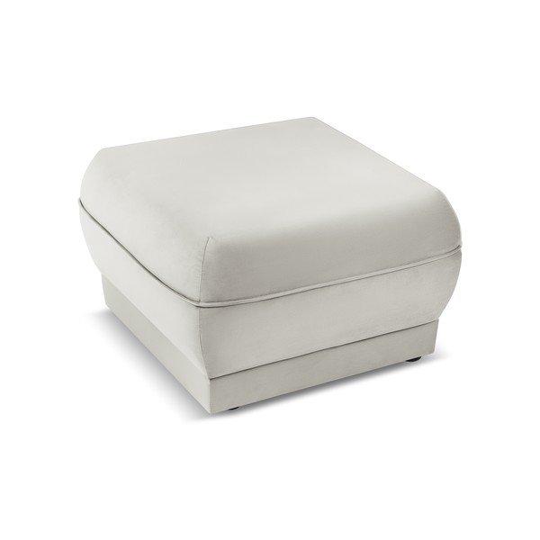Бежова кадифена табуретка Lando - Micadoni Home-image-3
