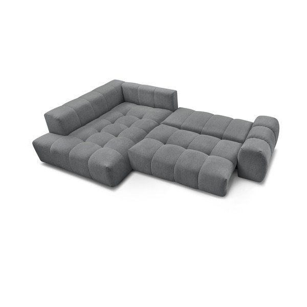 Тъмносив шенилов сгъваем/с място за съхранение ъглов диван (ляв ъгъл/L форма) Everest – Bobochic Paris-image-4