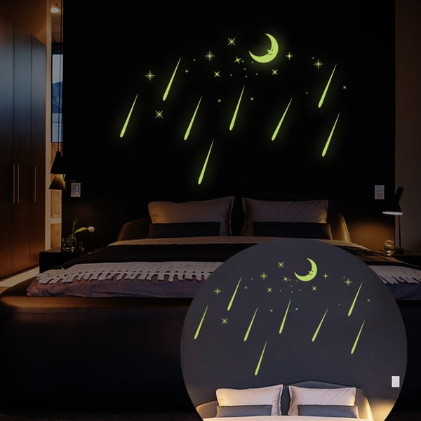 Стикери за стена Светеща в тъмното луна и падащи звезди - Ambiance-image-2