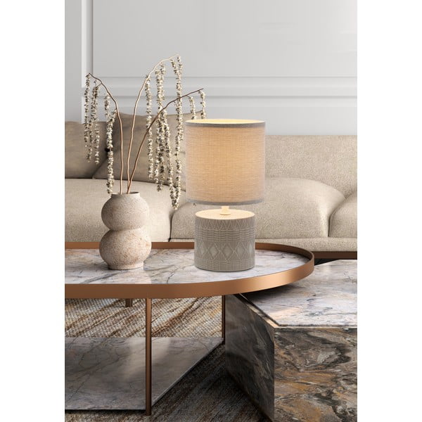 Сива настолна лампа с текстилен абажур (височина 26 cm) Dina - Candellux Lighting-image-1