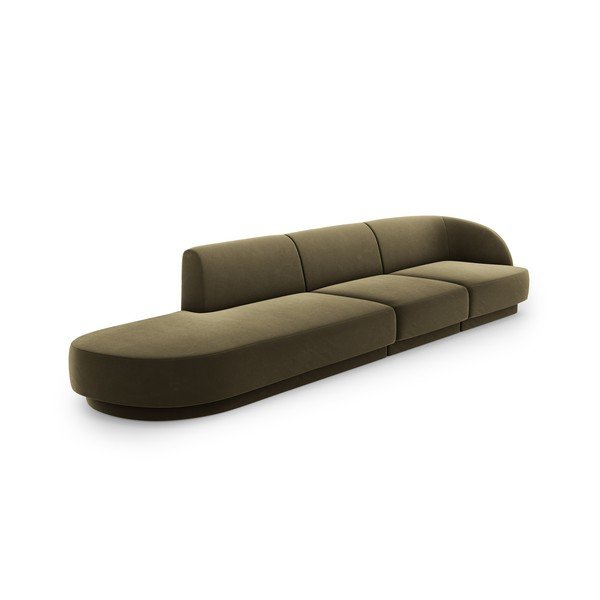 Зелен кадифен диван 302 cm Miley - Micadoni Home-image-3