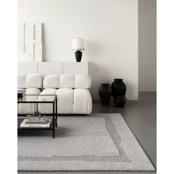 Сив вълнен килим 200x300 cm Morphic Rocca – Agnella-image-3