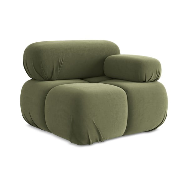 Светлозелен кадифен модул за диван (десен ъгъл) Lokua – Makamii-image-1