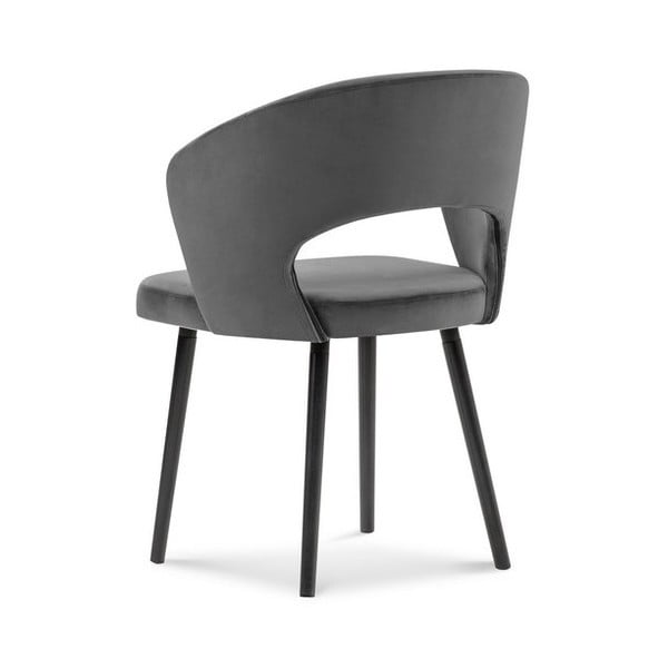 Тъмносив тапициран трапезен стол с подлакътници Elpis – Windsor & Co Sofas-image-2