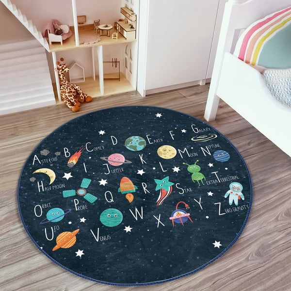 Тъмносин детски килим ø 100 cm Comfort - Mila Home-image-3