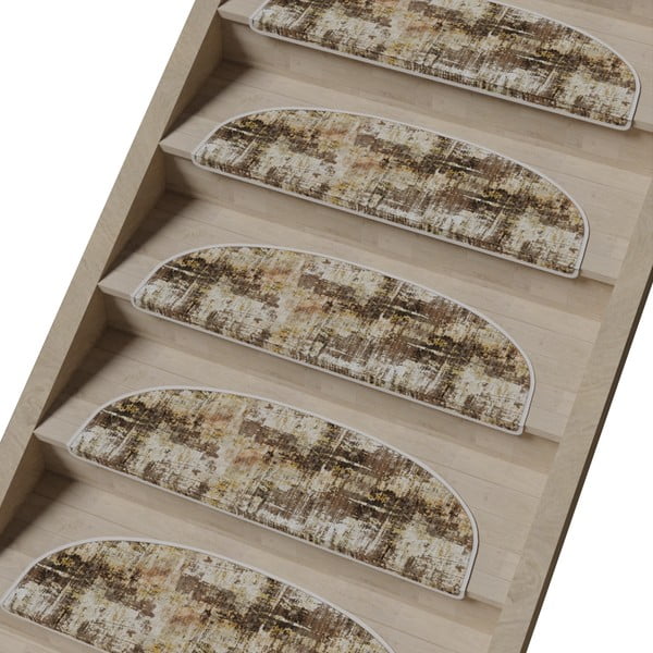 Бежови килимчета за стълби в комплект от 16 части 20x65 cm Abstract - Vitaus-image-1